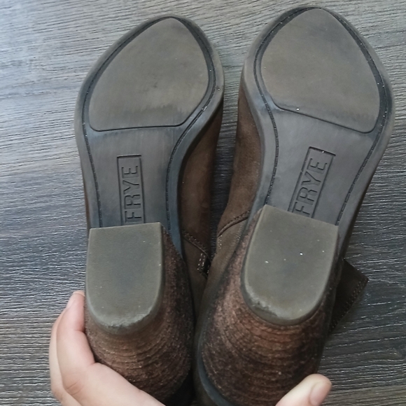 Frye Judith Zip Brown Leather Ankle Booties Size 9.5 M - Picture 11 of 12